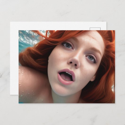 Carte postale de femme nageuse (Devant / Derrière)