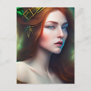 Carte postale de femme rousse