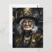 Carte postale de femme Steampunk (Devant / Derrière)