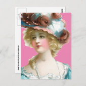 CARTE POSTALE DE FEMME VICTORIENNE DAME (Devant / Derrière)