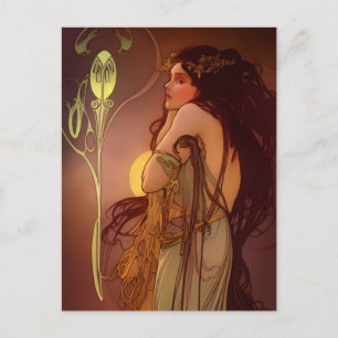 Carte postale de femme vintage magnifique