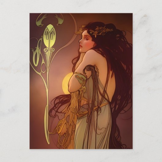 Carte postale de femme vintage magnifique (Devant)