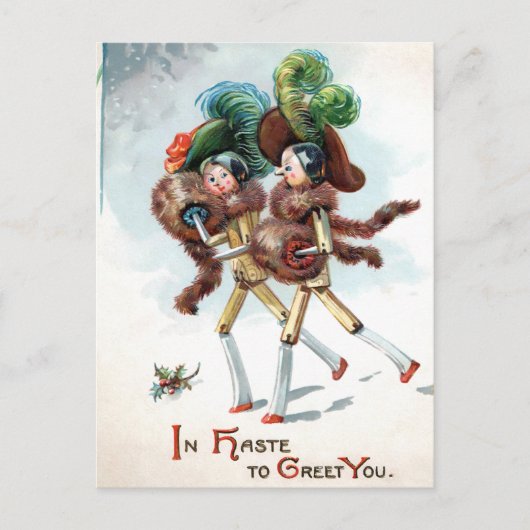 Carte postale de femmes poupées en bois victorienn (Devant)