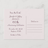 Carte postale de fête du 60e anniversaire Rose (Dos)