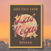 Carte postale de fête rétro vintage de Las Vegas N
