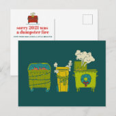 Carte postale de feu de benne de vacances - "Désol (Devant / Derrière)