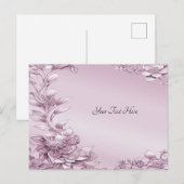 Carte postale de feuillage floral rose (Devant / Derrière)