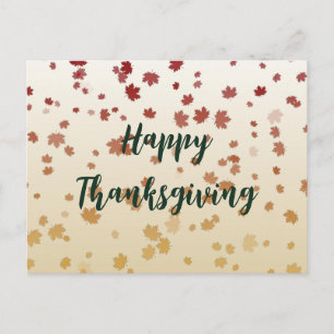 Carte postale de feuilles d'érable de Thanksgiving