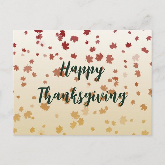 Carte postale de feuilles d'érable de Thanksgiving (Devant)