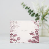 Carte postale de feuilles rouges modernes (Debout devant)