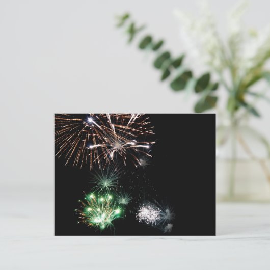Carte postale de feux d'artifice (Debout devant)