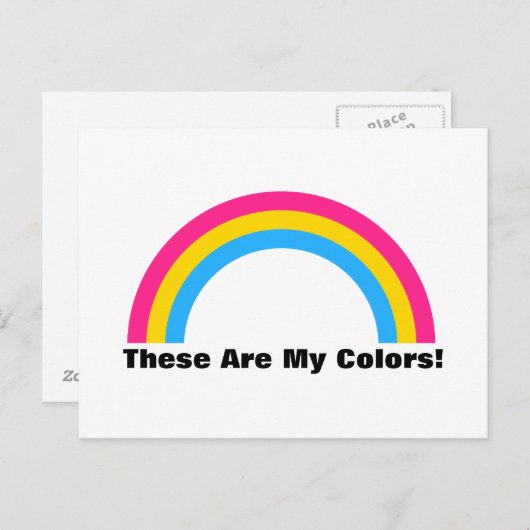 Carte postale de fierté arc-en-ciel pansexuelle (Devant / Derrière)