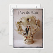 Carte postale de figurine de gâteau de mariage vin (Devant / Derrière)