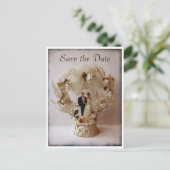 Carte postale de figurine de gâteau de mariage vin (Debout devant)