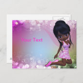 Carte postale de fille afro-américaine (Devant / Derrière)