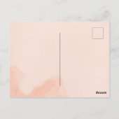 Carte postale de fille au bouquet de fleurs rose e (Dos)