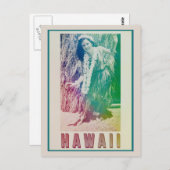 Carte postale de fille de hula de voyage à Hawaii  (Devant / Derrière)