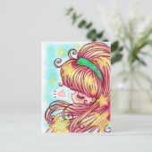 Carte postale de fille fraise (Debout devant)