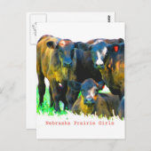 Carte postale de filles de prairie du Nébraska (Devant / Derrière)