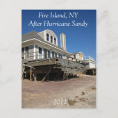 Carte postale de Fire Island NY après l'ouragan Sa (Devant)