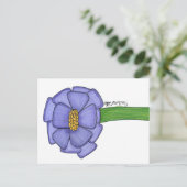 Carte postale de fleur carrée violette (Debout devant)