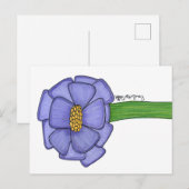 Carte postale de fleur carrée violette (Devant / Derrière)