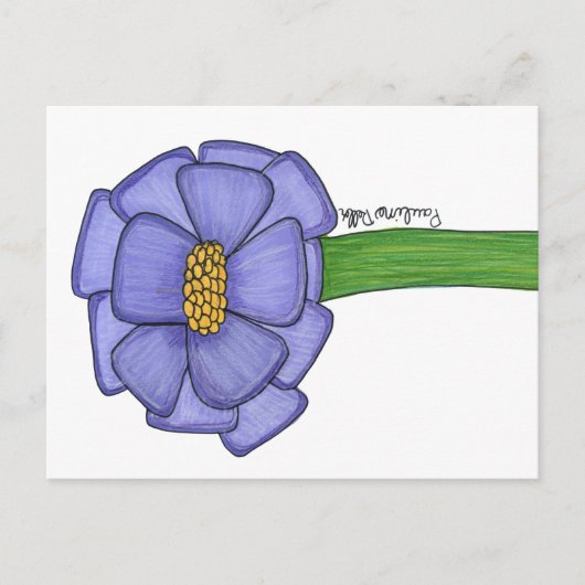Carte postale de fleur carrée violette (Devant)