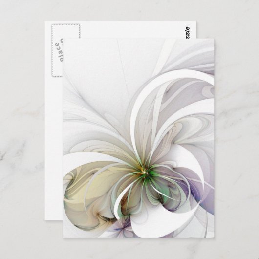 Carte postale de fleur de conception graphique (Devant / Derrière)