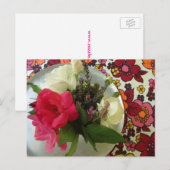 Carte postale de fleur de tissu d'années '50 (Devant / Derrière)