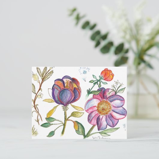 Carte postale de fleur de tulipe (Debout devant)