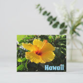 Carte postale de fleur d'hibiscus jaune Hawaii (Debout devant)