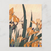 Carte postale de fleur d'iris japonaise d'art vint (Devant)