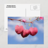 Carte postale de fleur Hanging_hearts (Devant / Derrière)