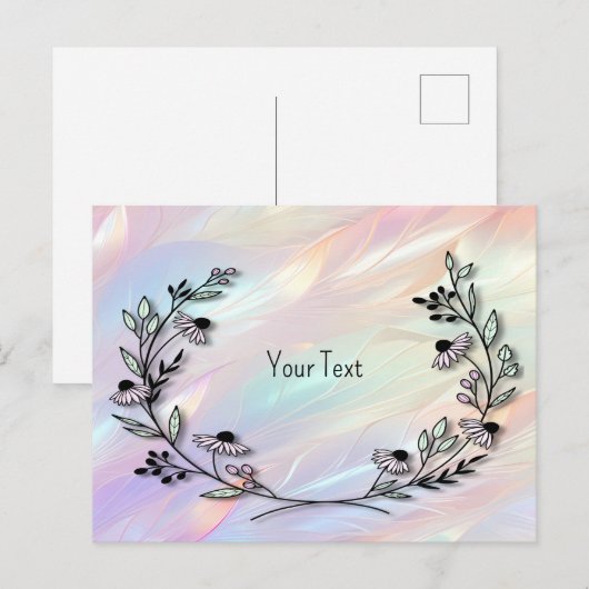 Carte postale de fleur minimale (Devant / Derrière)