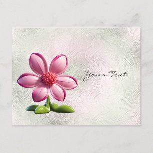 Carte postale de fleur rose