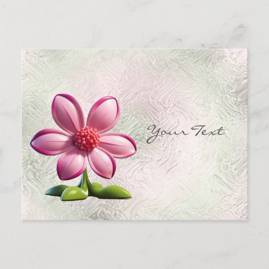 Carte postale de fleur rose (Devant)