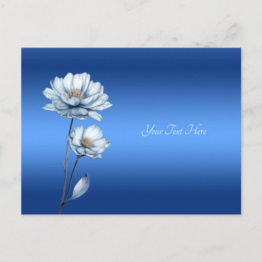 Carte postale de fleurs à l'aquarelle bleue (Devant)