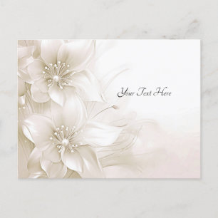 Carte postale de fleurs blanches ivoire