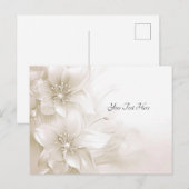 Carte postale de fleurs blanches ivoire (Devant / Derrière)