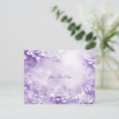 Carte postale de fleurs blanches violettes (Debout devant)