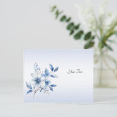 Carte postale de fleurs bleues botaniques (Debout devant)