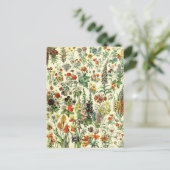 Carte postale de fleurs botaniques vintage (Debout devant)