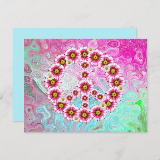 Carte postale de fleurs de paix (Devant / Derrière)