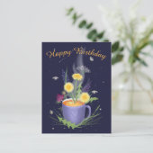 Carte postale de fleurs d'été pour le thé (Debout devant)