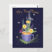 Carte postale de fleurs d'été pour le thé (Devant / Derrière)