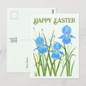 Carte postale de fleurs d'iris (Devant / Derrière)