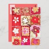 Carte postale de fleurs heureuses (Devant / Derrière)