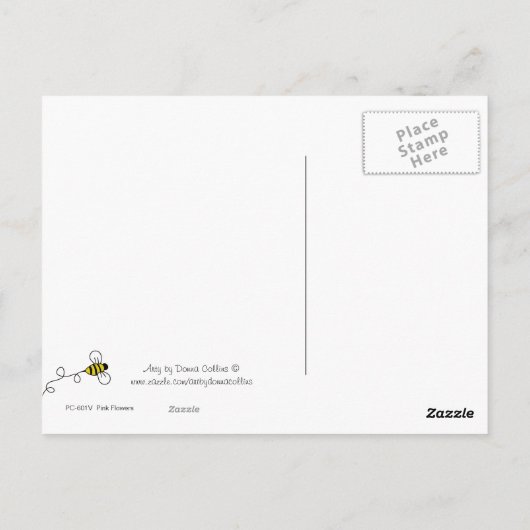 Carte postale de fleurs roses (Dos)