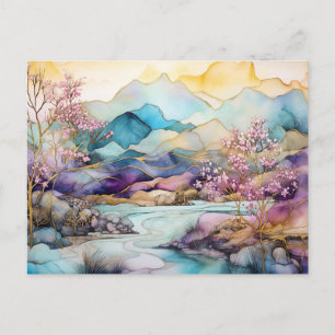 Carte postale de fleurs sauvages de montagne à l'a
