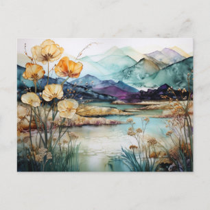 Carte postale de fleurs sauvages de montagne à l'a